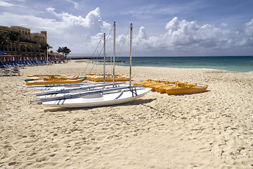 Image showing Group of Sail Boats