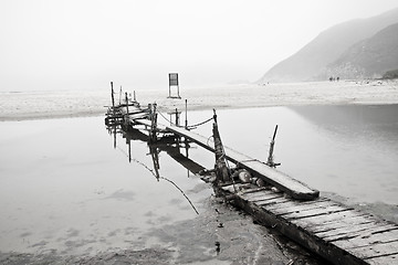 Image showing Desolated pier next to the sea