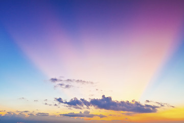 Image showing View of a spectacular sky at sunset time 