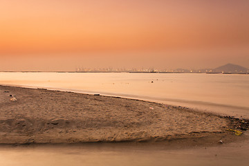 Image showing Sunset along the coast in Hong Kong