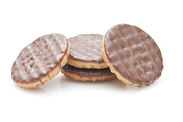 Image showing Chocolate biscuits isolated on white background