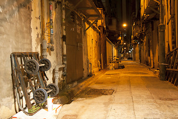 Image showing Old alley in Hong Kong at night