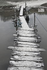 Image showing Lonely wooden pier