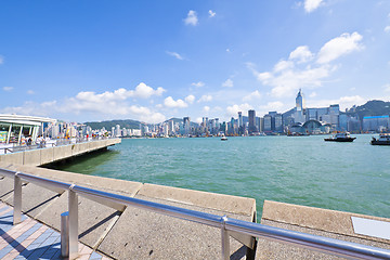 Image showing Hong Kong skyline along the waterfront 