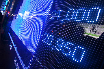 Image showing Stock market price display abstract in modern city