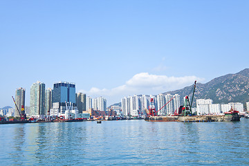 Image showing Hong Kong downtown along the coast