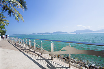 Image showing Waterfront in Hong Kong along the coast at day