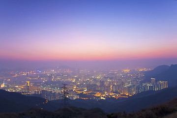 Image showing Hong Kong sunset at peak