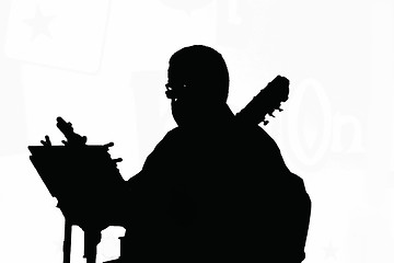 Image showing Playing guitar silhouette