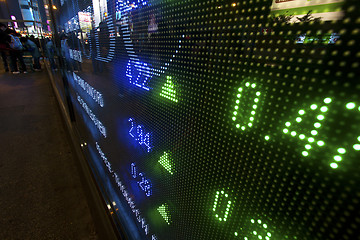 Image showing Stock market price display abstract in modern city