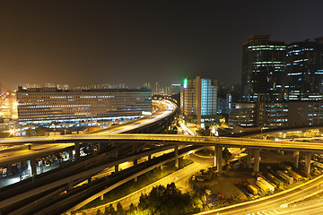 Image showing Hong Kong city scene, traffic in downtown area.