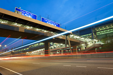 Image showing Traffic in Hong Kong at night