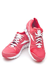 Image showing Red running sports shoes