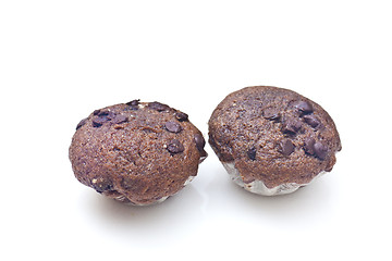 Image showing Chocolate cakes isolated on white background
