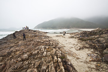 Image showing Rocky seashore in Hong Kong