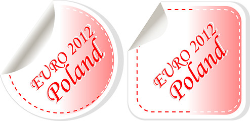 Image showing poland euro 2012 in flag colors sticker set