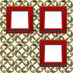Image showing A red picture frame on abstract background