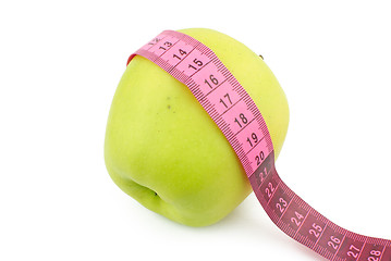 Image showing Apple with measuring tape