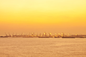 Image showing Sunset coast in Hong Kong