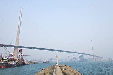 Image showing Hong Kong bridge at day