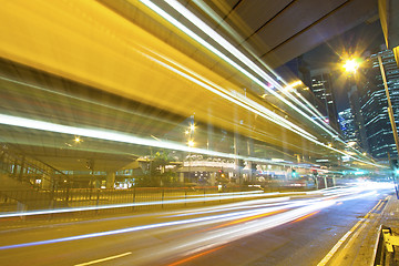 Image showing Traffic in Hong Kong at night