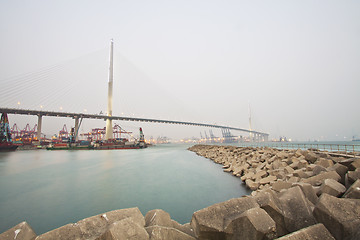 Image showing Hong Kong bridge at day