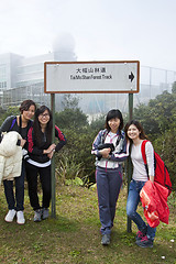 Image showing Chinese woman friends hiking