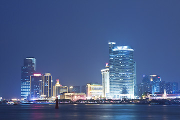 Image showing Xiaman business district downtown at night