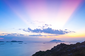 Image showing Magical moment at sunset in Hong Kong