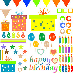 Image showing happy birthday design elements for baby scrapbook