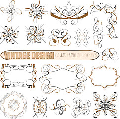 Image showing Vector decorative design elements: page decor, frames, banners