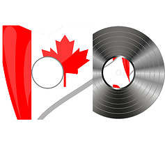 Image showing Red grunge rubber stamp with the canadian flag