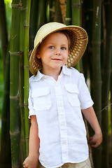 Image showing Boy in safari hat