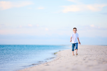 Image showing Little boy at beach