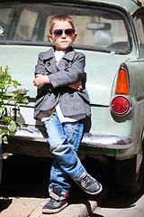 Image showing Boy portrait outdoors