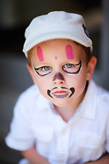 Image showing Boy with face painted