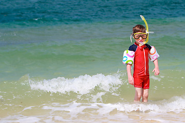 Image showing Boy snorkeling