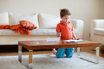 Image showing Boy drawing