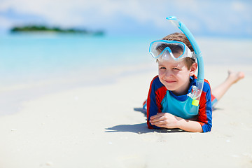 Image showing Cute boy at beach