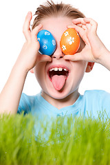 Image showing Easter boy funny portrait