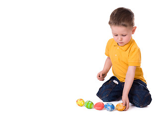 Image showing Playing with Easter eggs