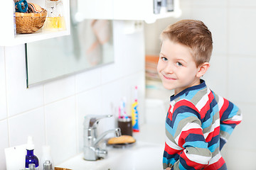 Image showing Boy in bathroom