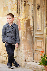 Image showing Boy portrait outdoors