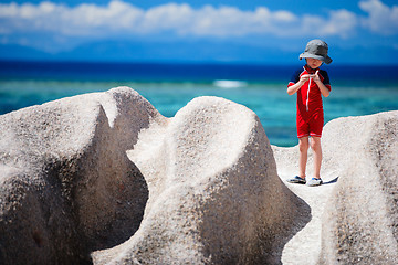 Image showing Little boy on vacation in Seychelles