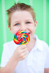 Image showing Boy with lollipop