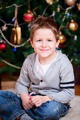 Image showing Christmas boy portrait