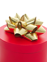 Image showing gold bow on a gift