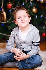 Image showing Christmas boy portrait