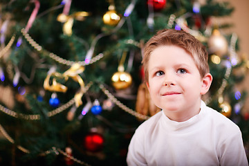 Image showing Christmas boy portrait