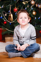 Image showing Christmas boy portrait